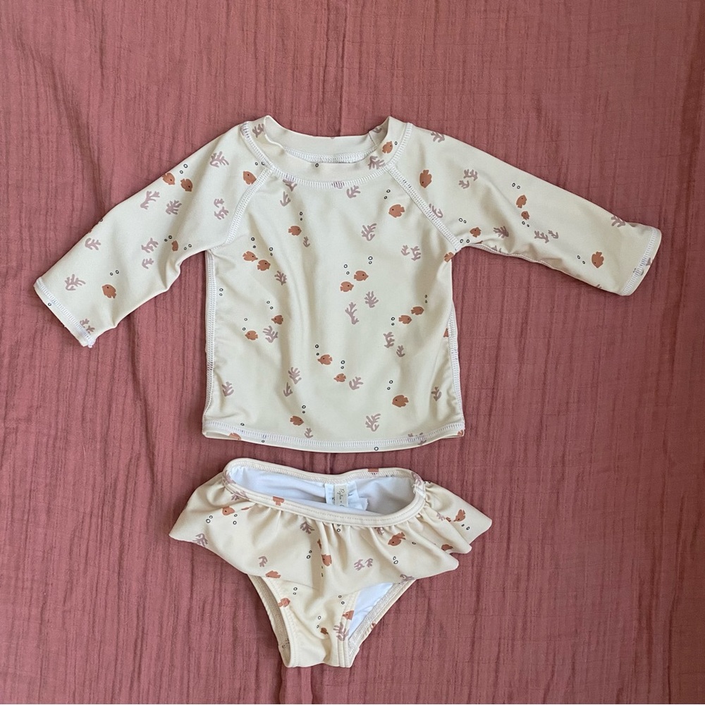 Rylee + Cru Rashguard Girls Set - Natural Angelfish